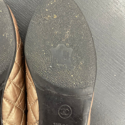 Ballerines Chanel Matelassées Bronze T39