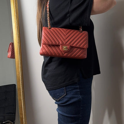 Sac Chanel Timeless 25 cm Chevrons Blush