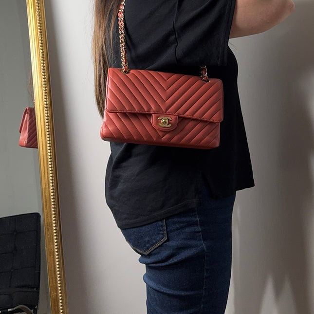 Sac Chanel Timeless 25 cm Chevrons Blush