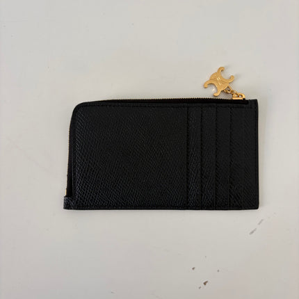 Porte-cartes Celine long zippé Noir
