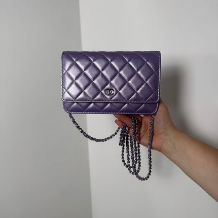 Sac Chanel wallet on chain Violet irisé