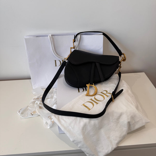 Sac Saddle Dior Moyen Noir Bandoulière