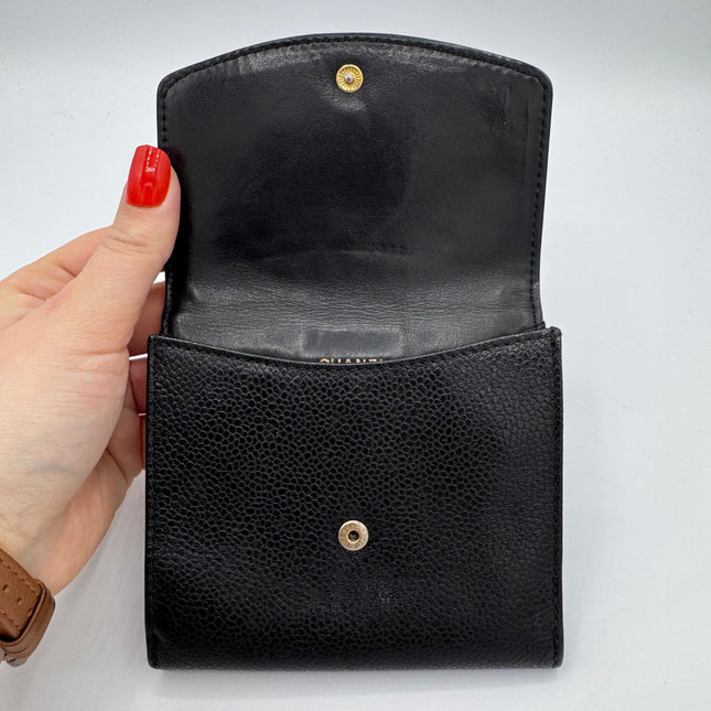 Portefeuille Chanel Cuir Caviar Noir
