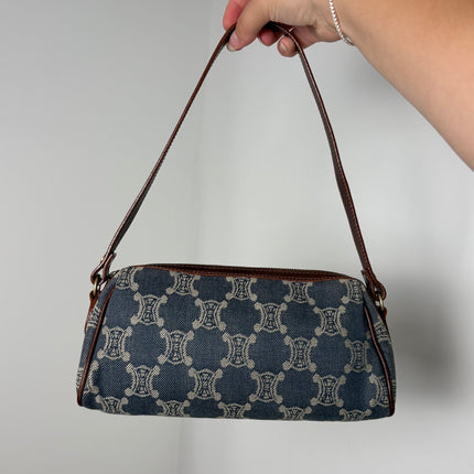 Sac Celine épaule toile bleu jean