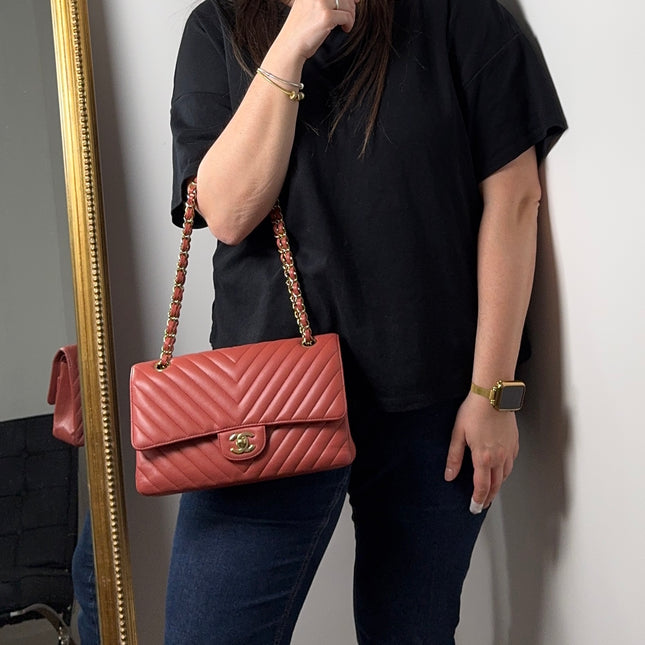 Sac Chanel Timeless 25 cm Chevrons Blush