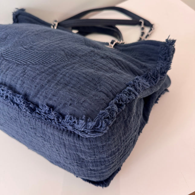 Cabas Chanel Deauville navy blue