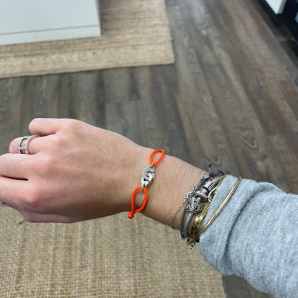 Bracelet Menottes Dinh Van Tissu Orange fluo