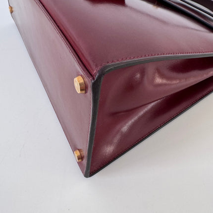 Sac Hermès Kelly 32 box Bordeaux
