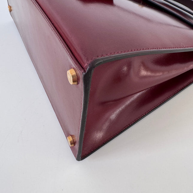 Sac Hermès Kelly 32 box Bordeaux