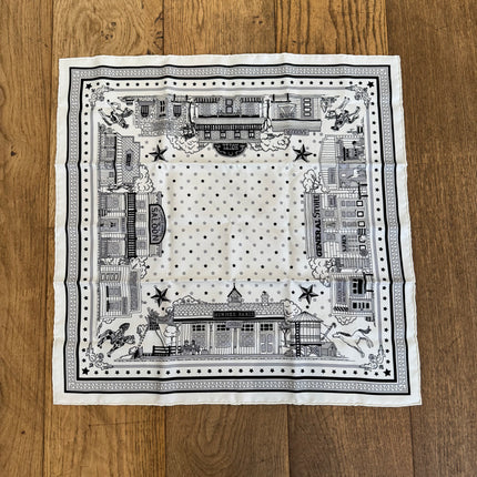 Bandana 55 Hermès Paris Station Blanc