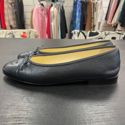 Ballerines Chanel bleues Metalisees T39