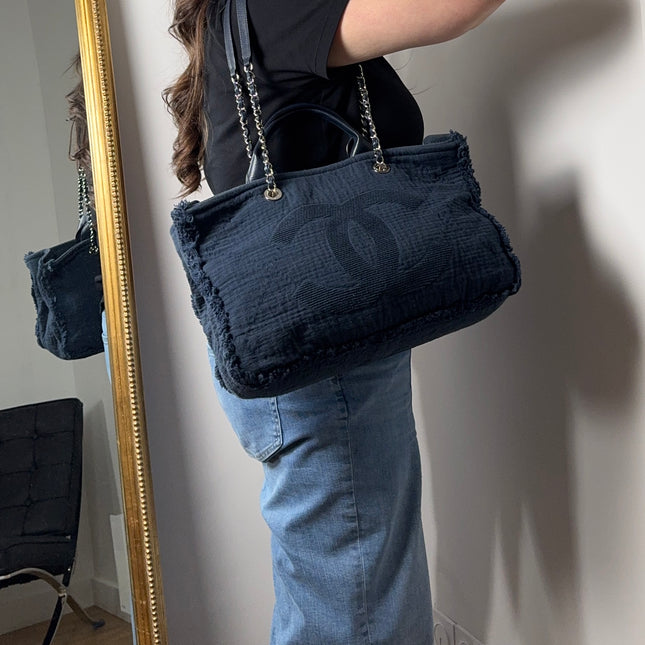 Cabas Chanel Deauville navy blue