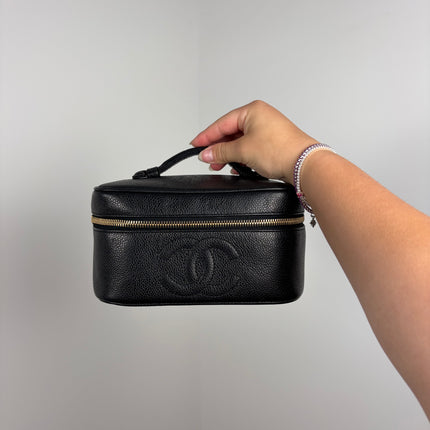 Vanity Chanel cuir caviar noir