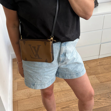Sac pochette double zip Louis Vuitton reverse