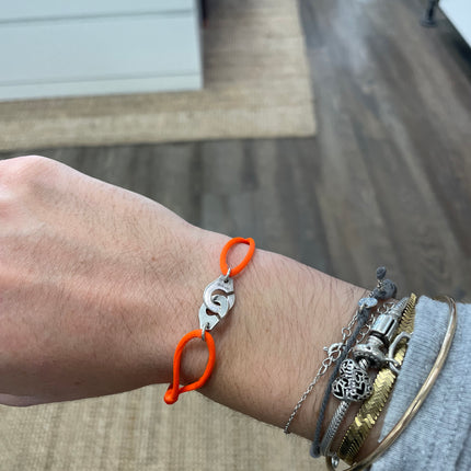 Bracelet Menottes Dinh Van Tissu Orange fluo