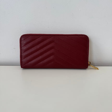Portefeuille Saint Laurent Cassandre zip Bordeaux