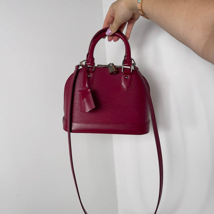 Sac Louis Vuitton BB Alma Cuir Épi Framboise