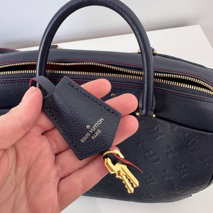 Sac Louis Vuitton Speedy 30 Bandoulière Cuir Empreinte Marine