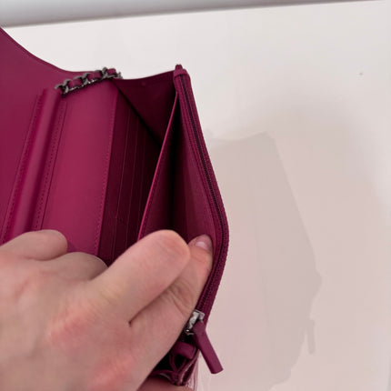 Sac Chanel Wallet on chain framboise