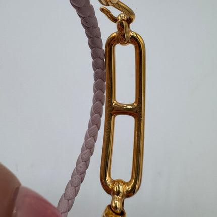 Bracelet Hermès Roulis Double Tour Mauve Pâle T2
