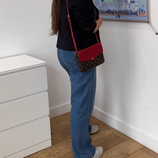 Sac Louis Vuitton bandoulière Twice Monogram & Rouge