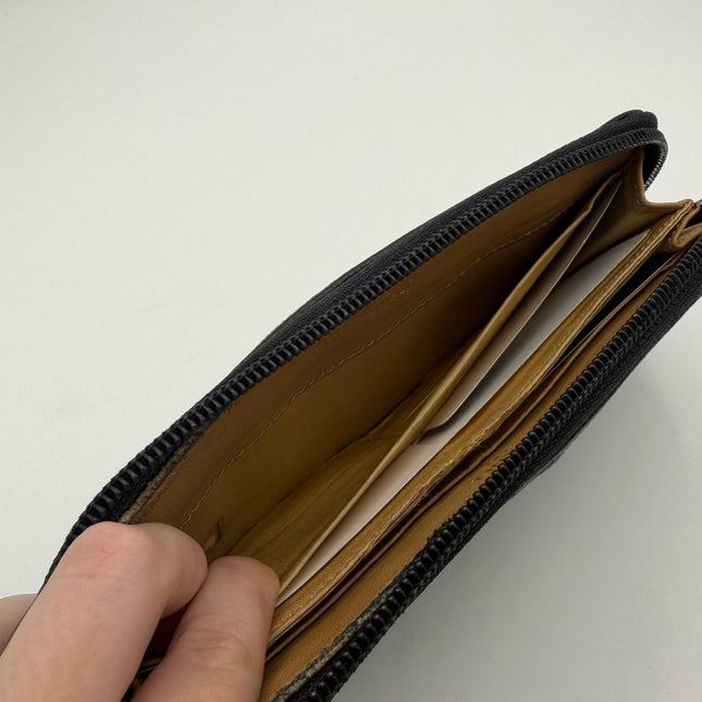 Portefeuille Chanel cuir grainé noir