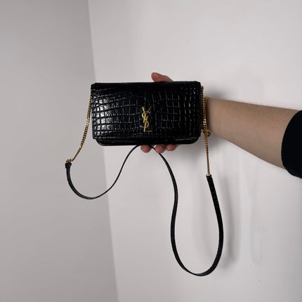 Sac saint Laurent Phone case enbossé crocodile
