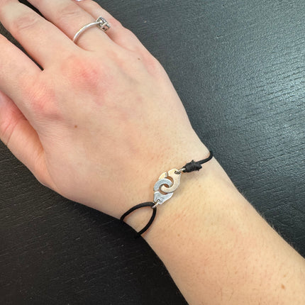 Bracelet Menottes Dinh Van Tissu Noir