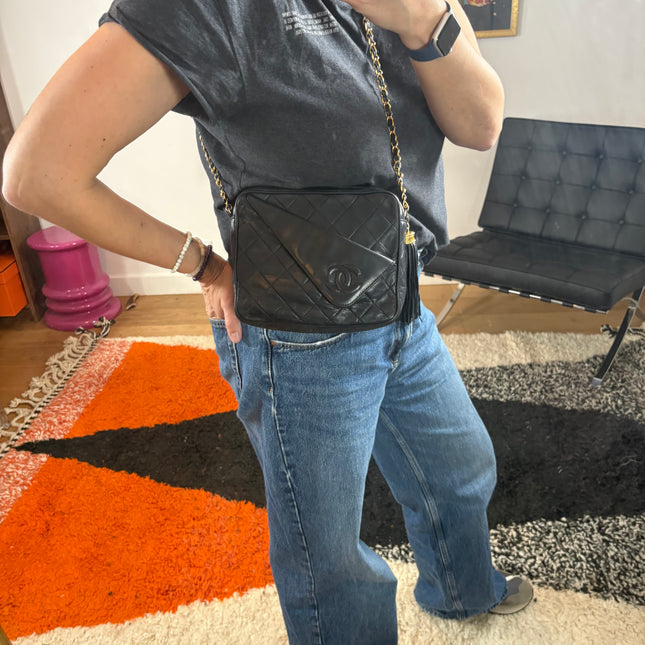 Caméra Chanel vintage bleu nuit