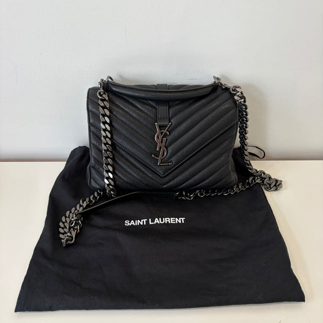 Sac Saint Laurent Collège medium noir