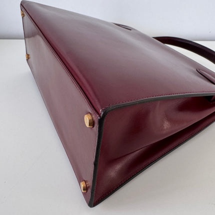 Sac Hermès Kelly 32 box Bordeaux