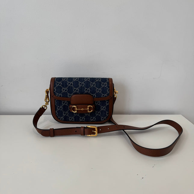 Sac Gucci Horsebit 1955 PM Denim