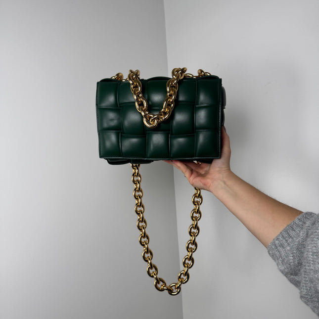 Sac Bottega Veneta cassette vert sapin
