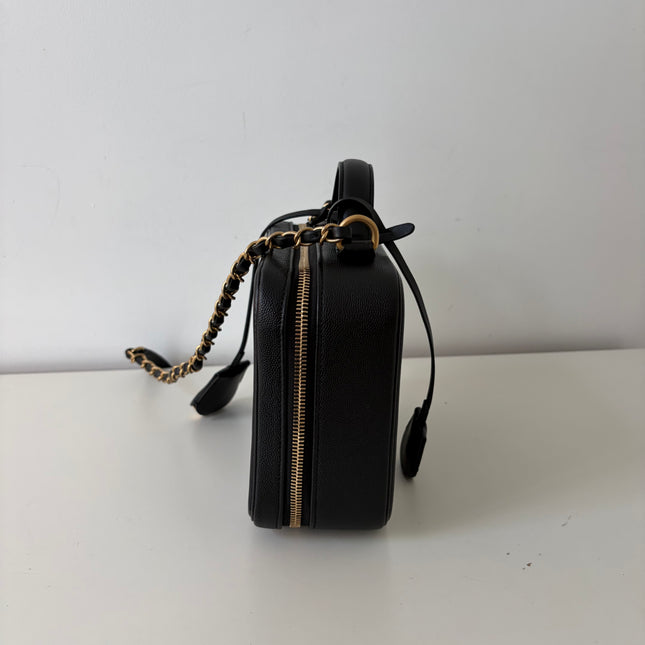 Sac Chanel vanity bandoulière veau grainé noir
