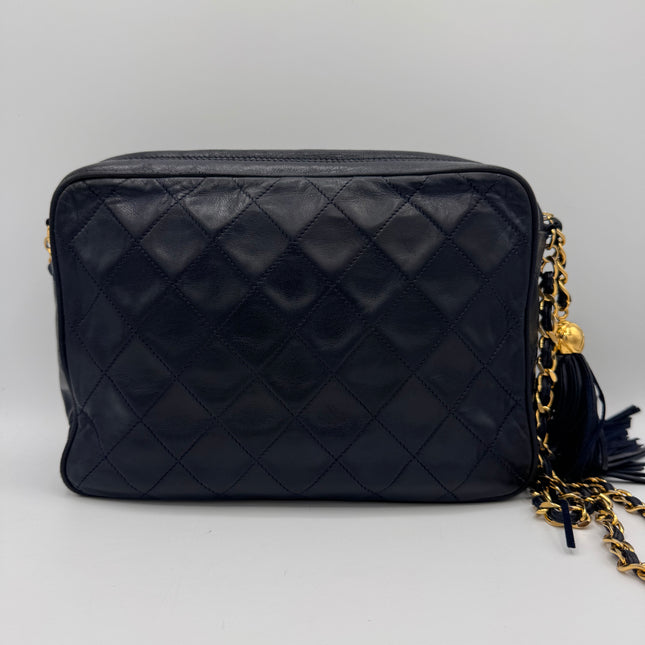 Sac Chanel caméra vintage bleu nuit