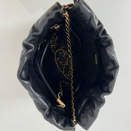 Sac chanel mini 22 cuir noir bandoulière