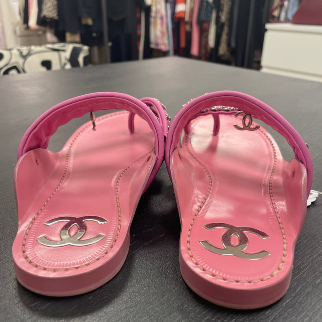 Sandales spartiates en cuir Chanel T37