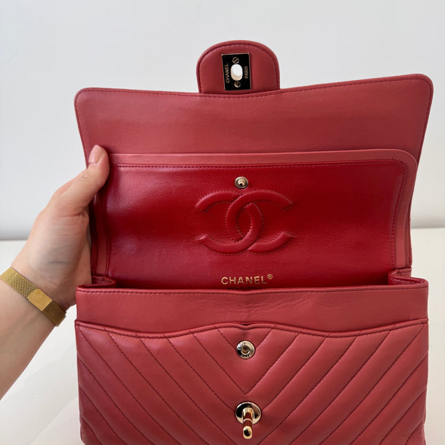 Sac Chanel Timeless 25 cm Chevrons Blush