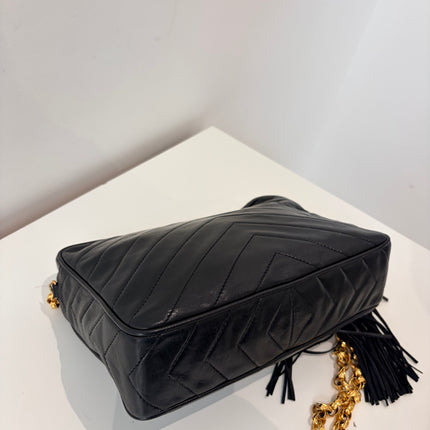 Sac Chanel Caméra Chevrons noir
