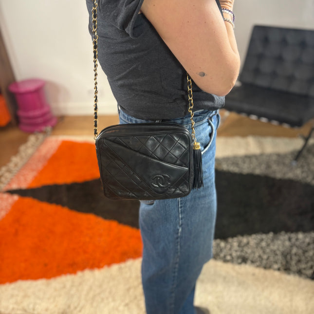 Caméra Chanel vintage bleu nuit