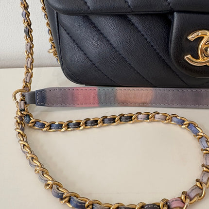 Sac Chanel Chevrons Mini Rectangle Marine