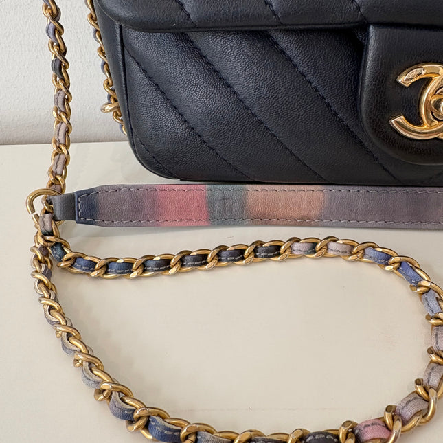 Sac Chanel Chevrons Mini Rectangle Marine