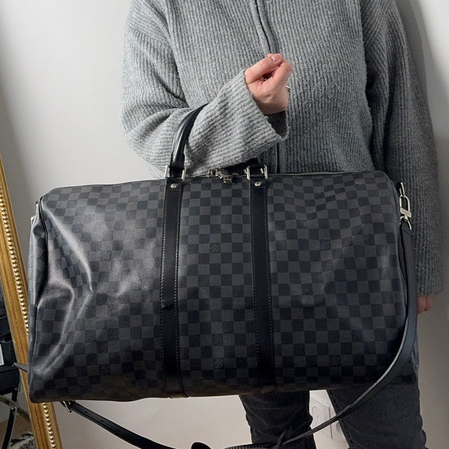 Sac Louis Vuitton Keepall 55 damier graphite