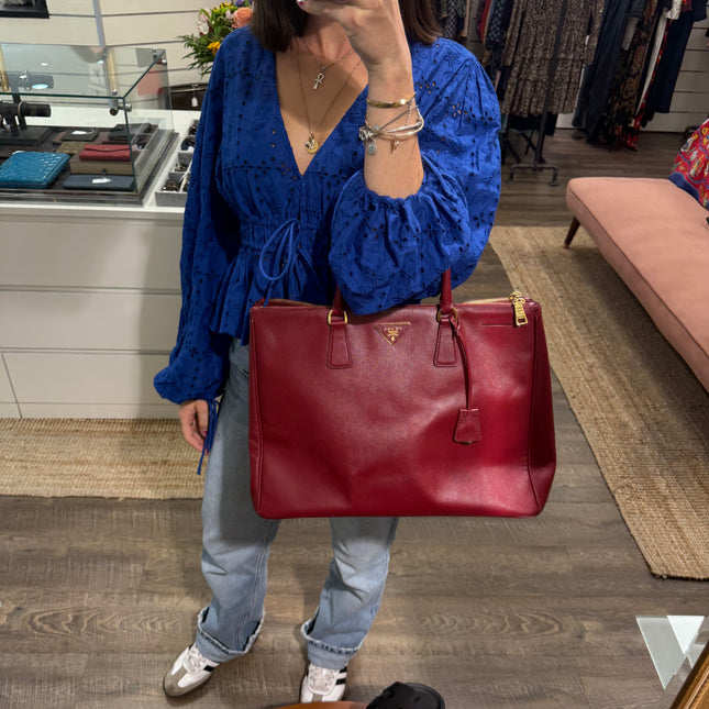 Cabas Prada Galleria GM Rouge