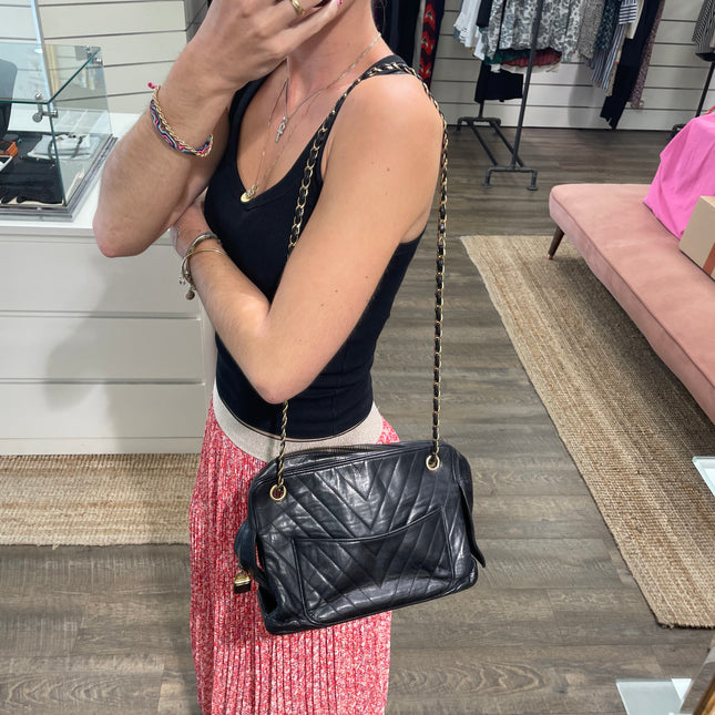 Sac Caméra vintage Chanel Noir