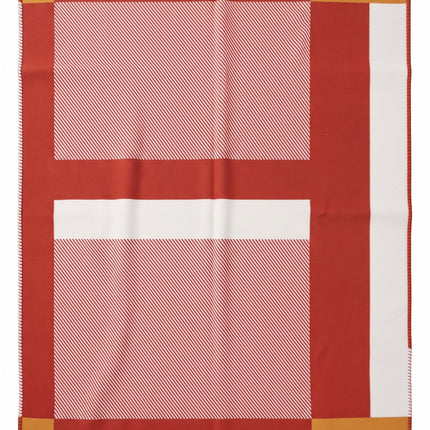 Plaid H Riviera Hermès Terracotta