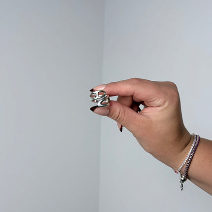 Bague Hermès Chaîne d’ancre Punk T49