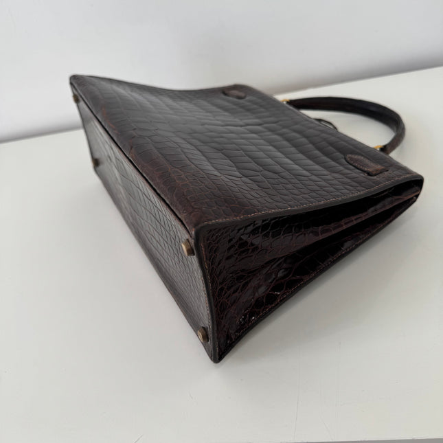 Sac Hermès Kelly 32 Crocodile Chocolat