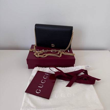 Sac Gucci Wallet on chain GG Marmont noir