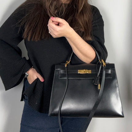 Kelly 32 Hermès Box Noir